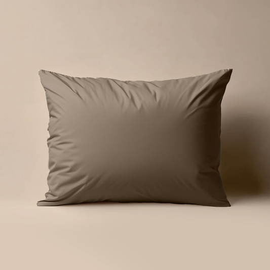 Zelesta Deluxe Percale Cotton Pillowcase Set Of 2 - Taupe image