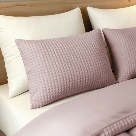 Zelesta Special Teddy Check Kussensloop Set van 2 - Oudroze