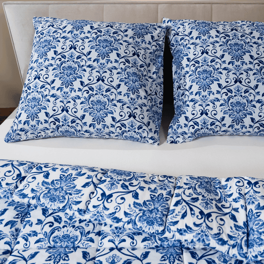 Zelesta Comfort Design Taies d'oreiller Lot de 2 - Vieux bleu delft