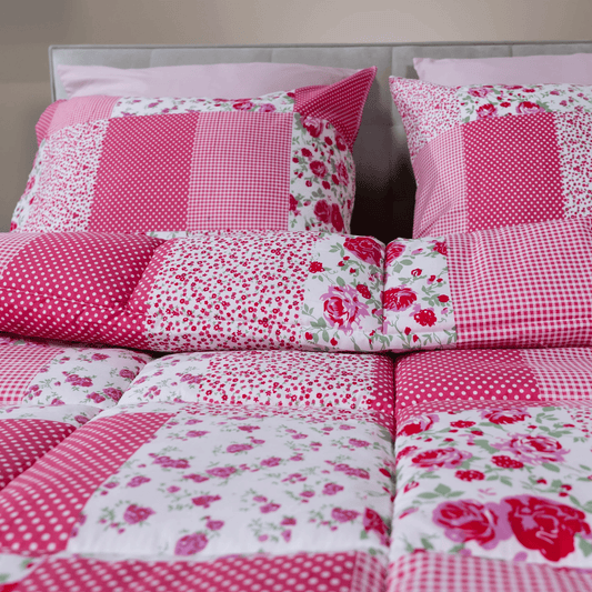 Zelesta Comfort Design Taies d'oreiller Lot de 2 - Patchwork rose