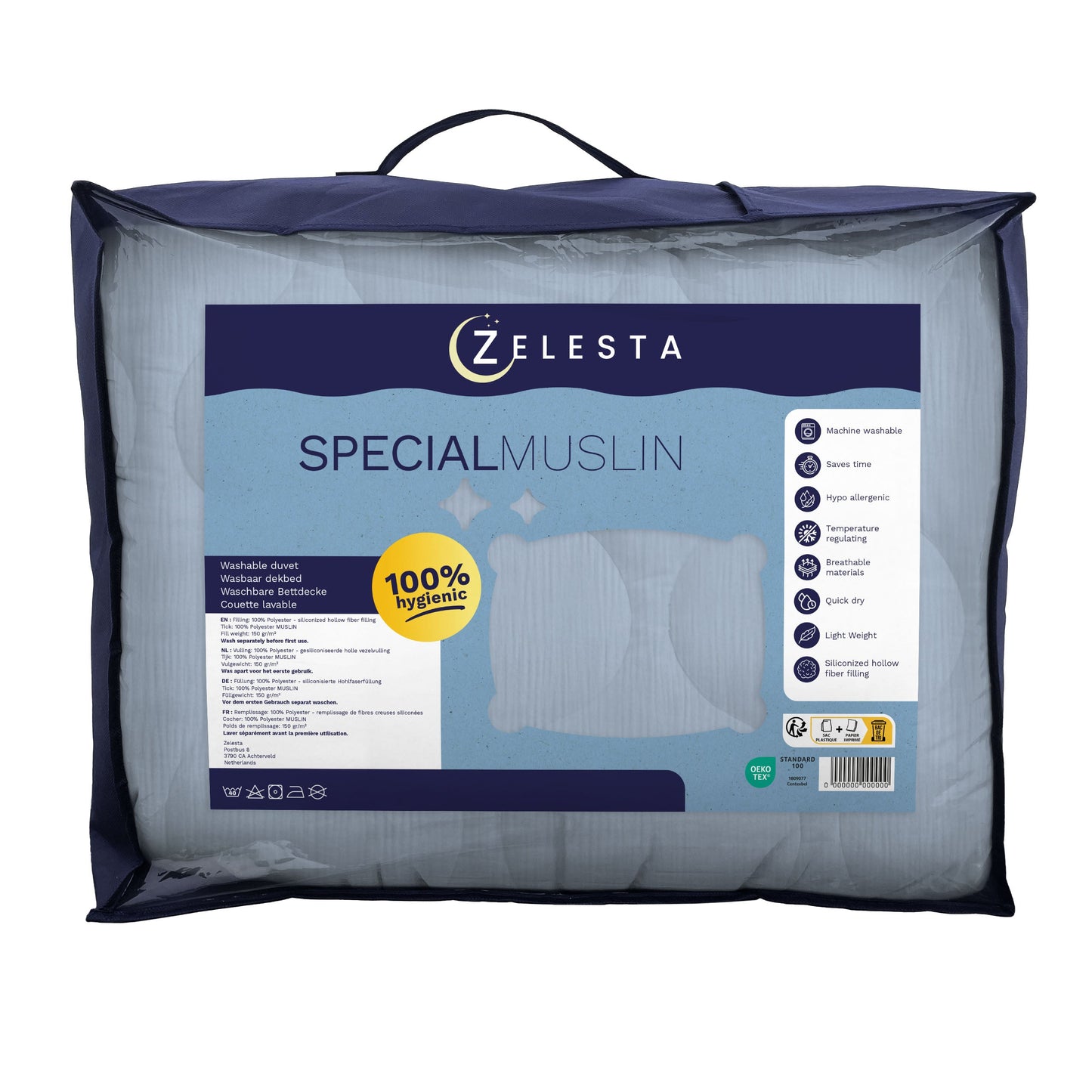 Zelesta Special Muslin Couette Été - Bleu glace clair