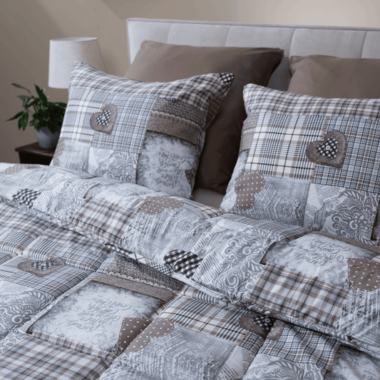 Zelesta Comfort Design Taies d'oreiller Lot de 2 - Patchwork cœurs