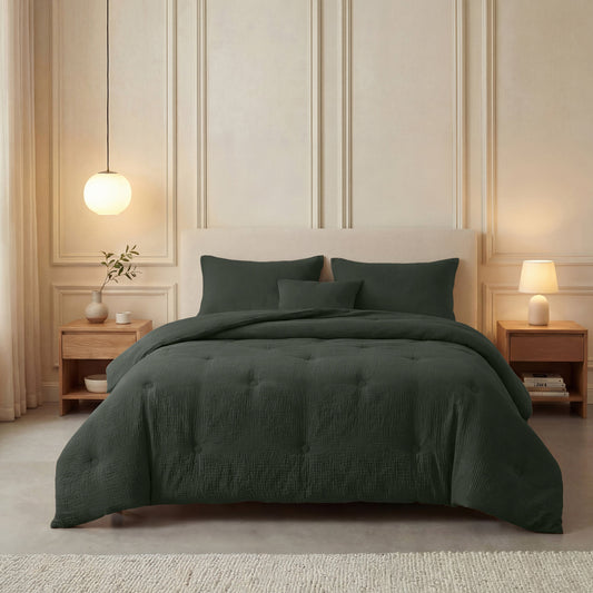 Zelesta Deluxe Cotton Muslin Duvet - Green