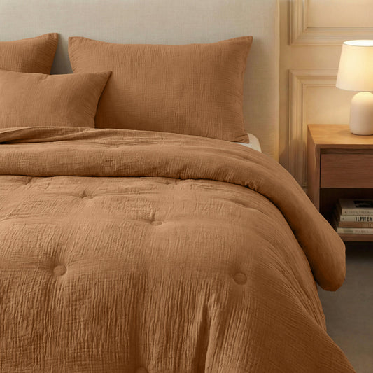 Zelesta Deluxe Cotton Muslin Duvet - Terra