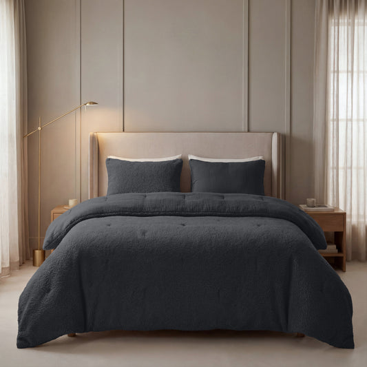 Zelesta Special Teddy Katoenen Mousseline Dekbed - Antraciet