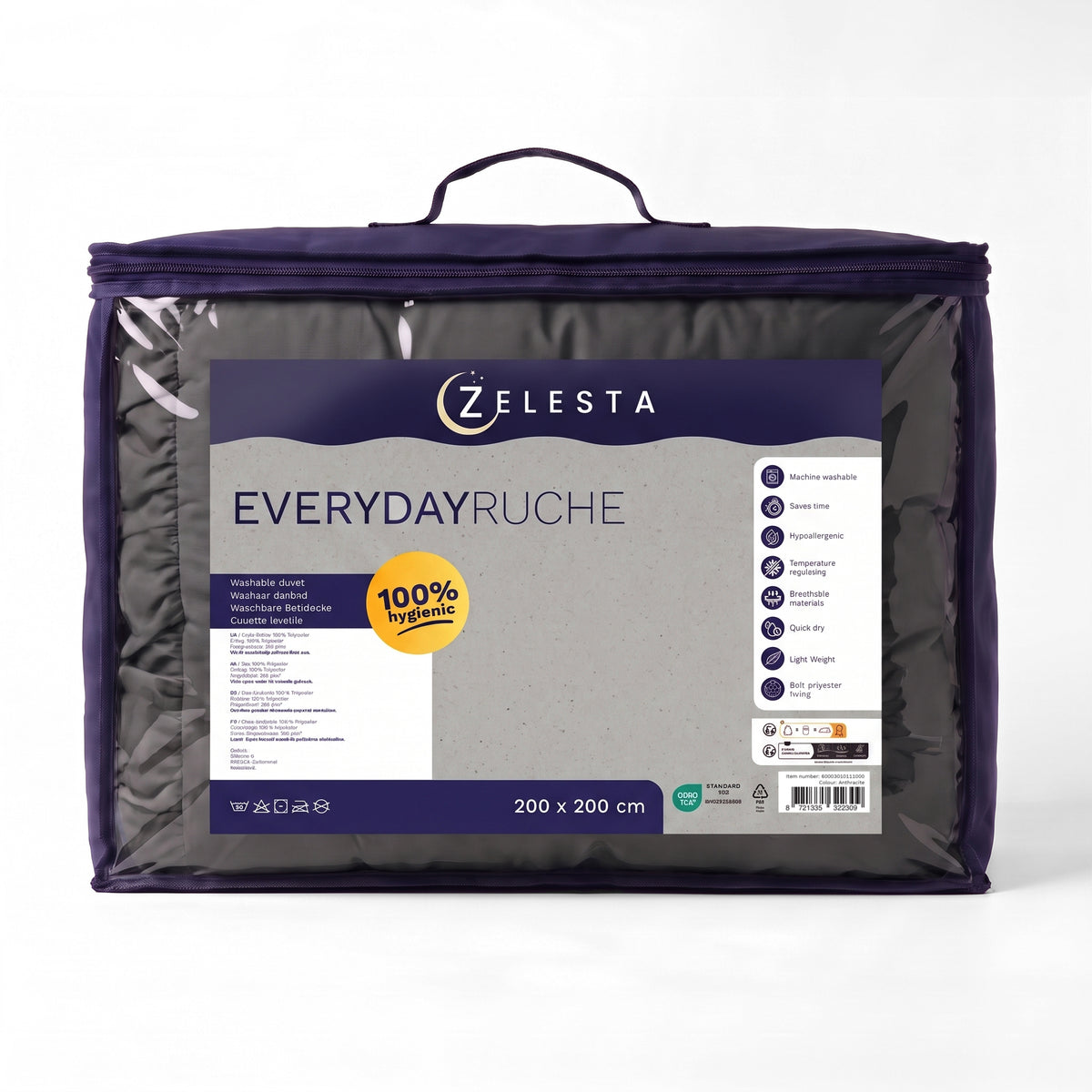 Zelesta Everyday Ruffles Duvet - Anthracite