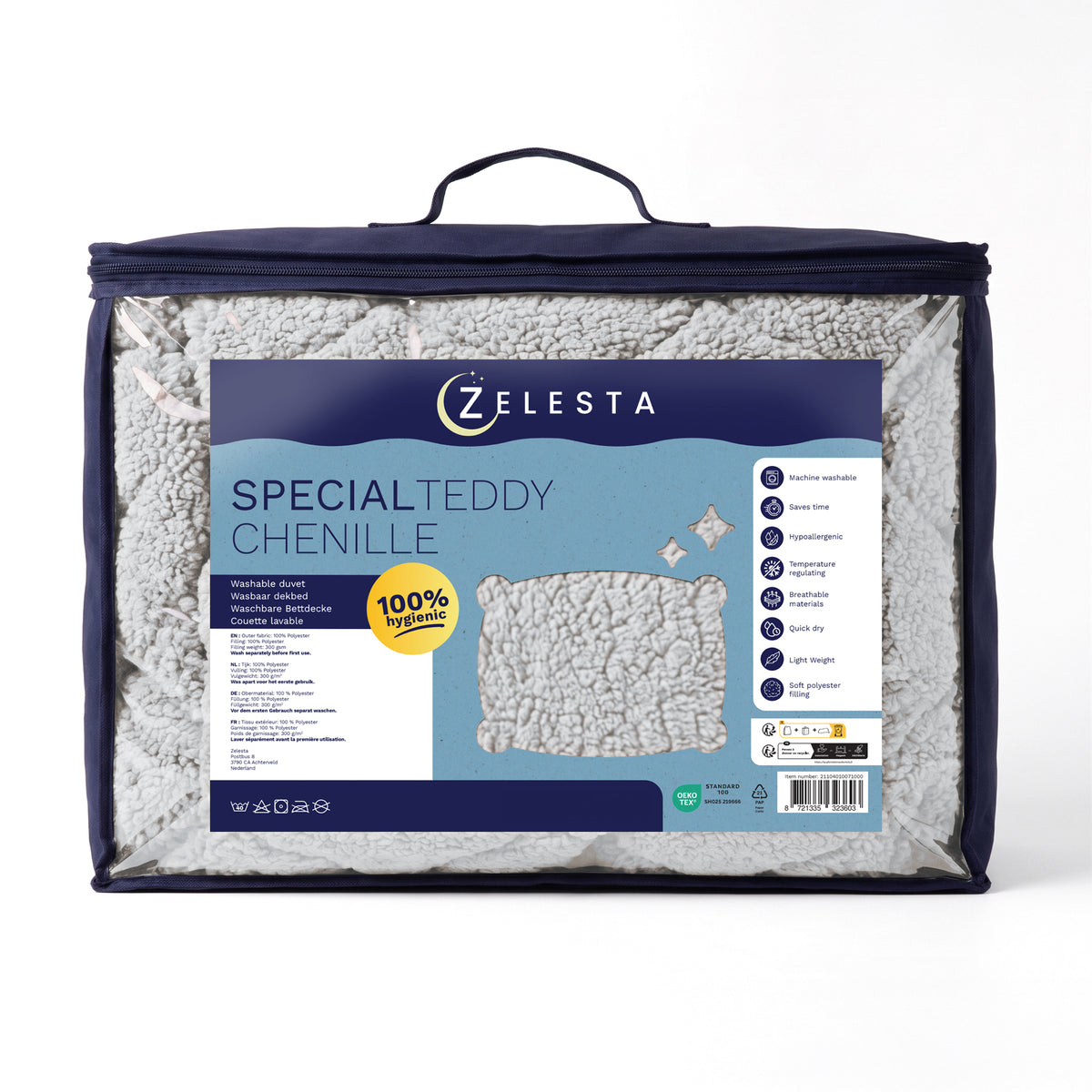 Zelesta Special Teddy Chenille Couette - Gris