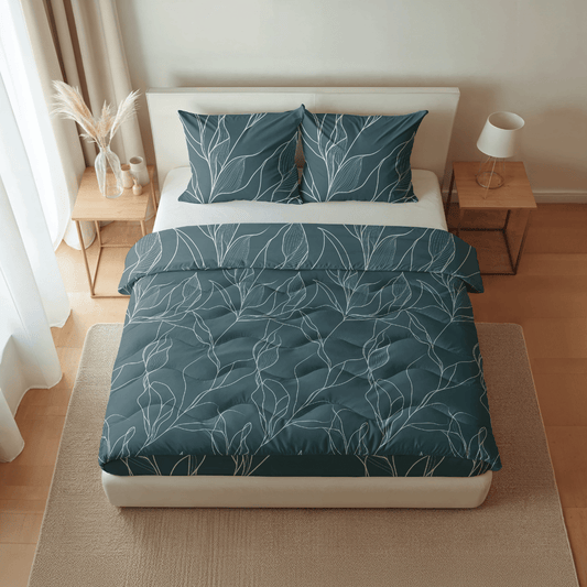 Zelesta Pure Design Cotton Duvet - White Leaves