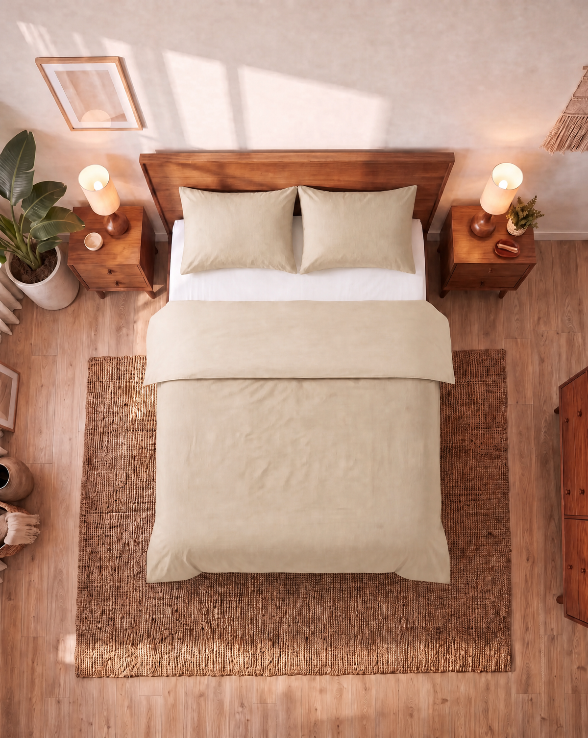 Taie d'Oreiller Zelesta Comfort Uni Sans Coutures Lot de 2 - Beige
