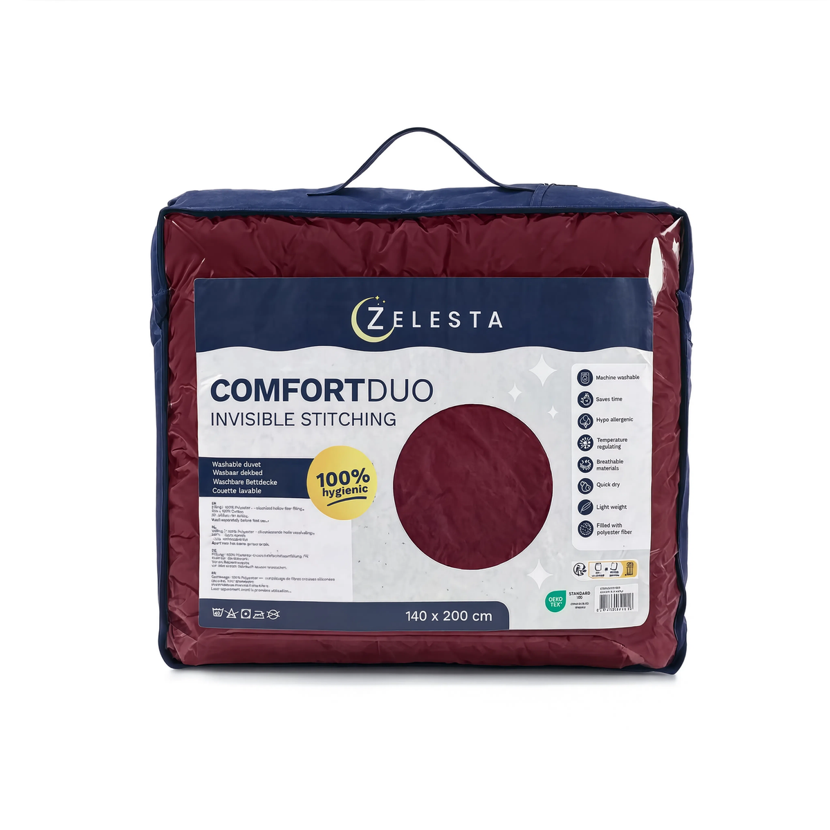 Zelesta Comfort Duo Seamless Duvet - Old Pink & Burgundy Red