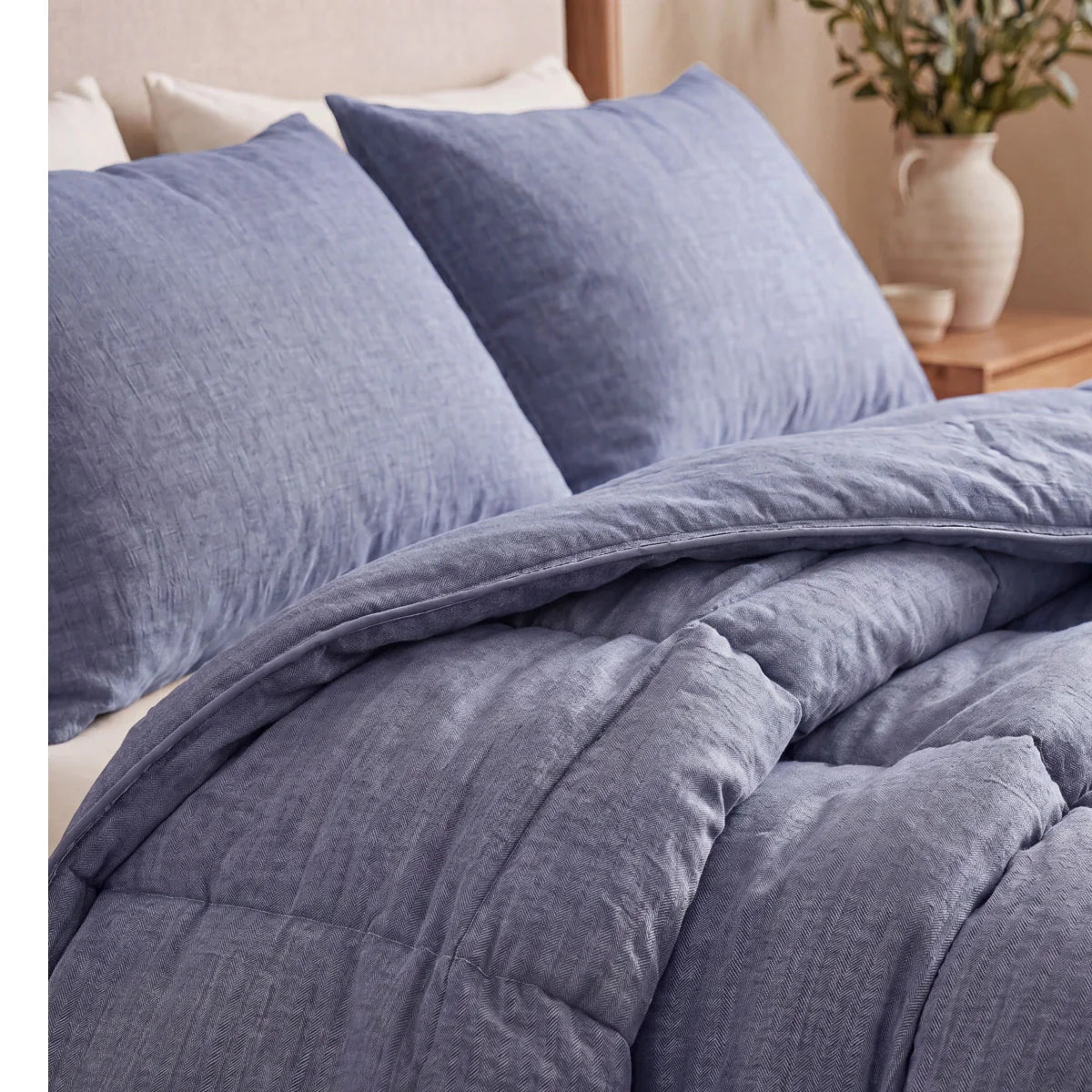Zelesta Comfort Structure Pillowcase Set of 2 - Denim