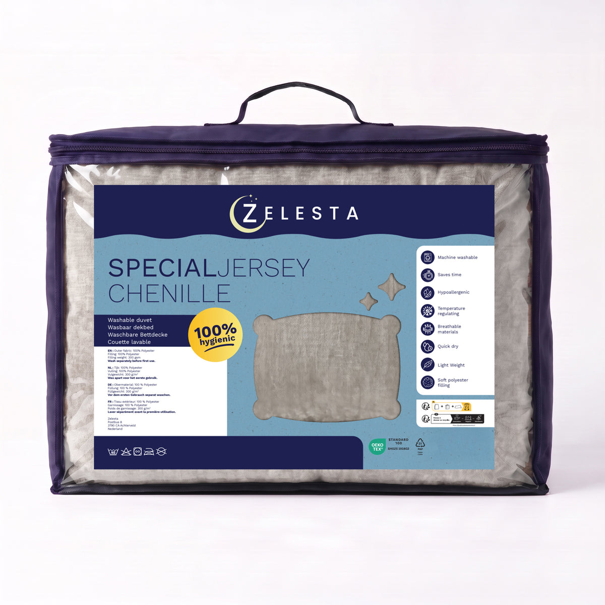 Zelesta Special Jersey Chenille Duvet - Warm Grey