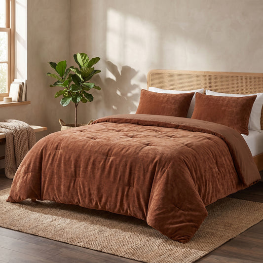 Zelesta Special Jersey Chenille Duvet - Warm Brown