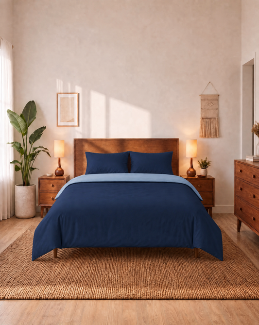 Couette Zelesta Comfort Duo Sans Coutures - Bleu & Bleu Marine