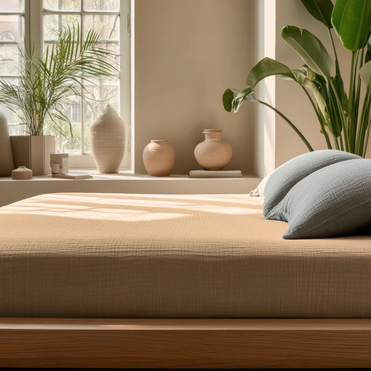 Zelesta Muslin Fitted Sheet - Taupe image