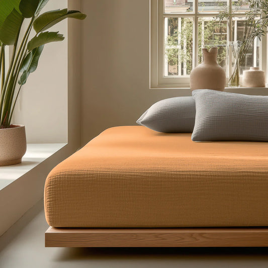 Zelesta Muslin Fitted Sheet - Terra image