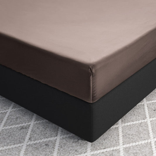 Zelesta Primaviera Satin Deluxe Fitted Sheet Taupe image