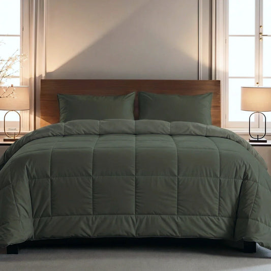 Zelesta Pure Uni Cotton Summer Duvet - Olive Black