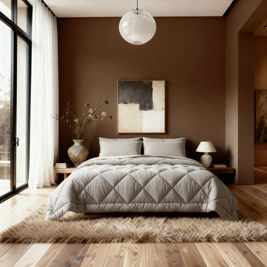 Zelesta Comfort Uni Diamond Duvet - Sand Beige