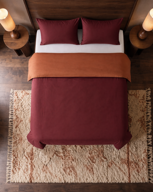 Taie d'Oreiller Zelesta Pure Duo Sans Coutures en Coton Lot de 2 - Rouge