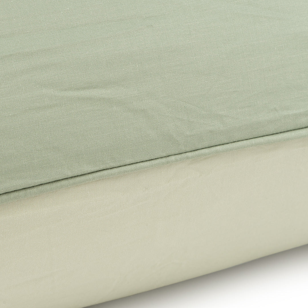 Zelesta Deluxe Uni Satin Cotton Pillowcase Set Of 2 in Olive Green on a white background