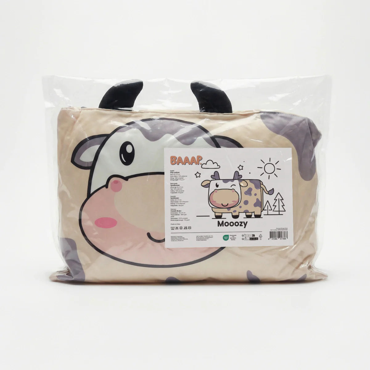 Zelesta Kids Koosje The Cow Pillow - Grey/Beige image