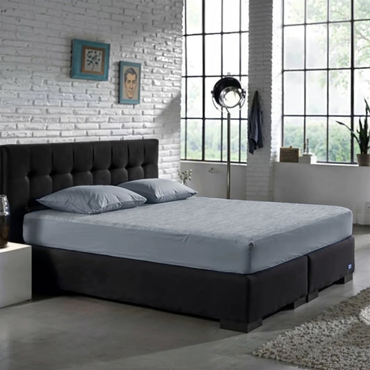 Zelesta Special Cooling Blend Fitted Sheet in Warm Linen Grey on a white background