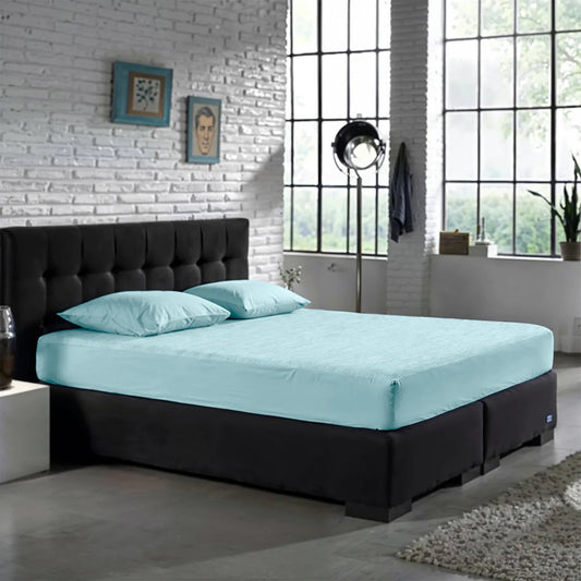 Zelesta Special Cooling Blend Fitted Sheet in Fresh Mint Green on a white background