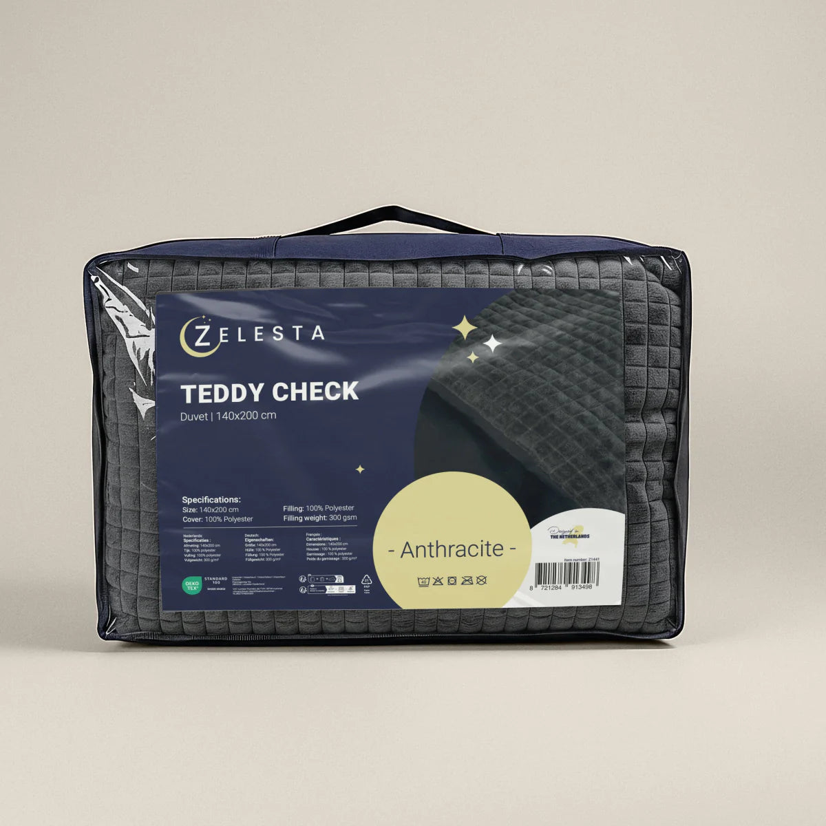 Zelesta Special Teddy Check Duvet - Anthracite