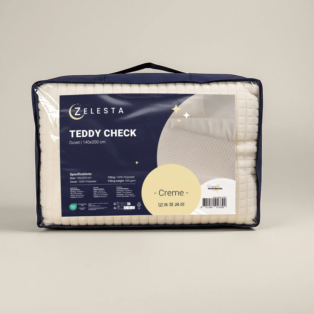 Zelesta Special Teddy Check Duvet - Cream