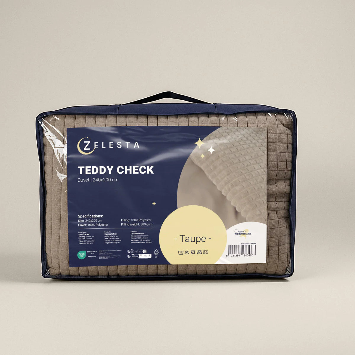 Zelesta Special Teddy Check Couette - Taupe