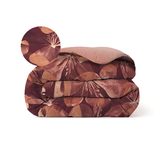 Zelesta Comfort Design Seamless Duvet - Oversized Flower Blush Red