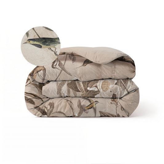 Zelesta Comfort Design Seamless Duvet - Vintage Birds Sand