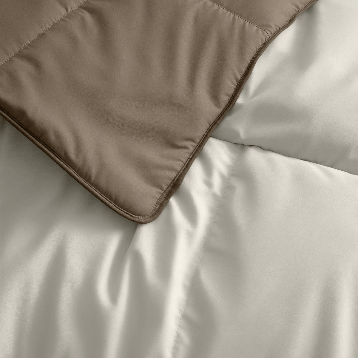 Zelesta Deluxe Duo Percale Katoenen Dekbed - Taupe & Crème
