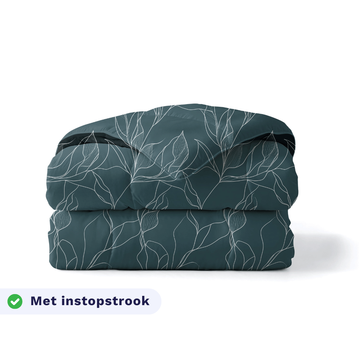 Zelesta Pure Design Cotton Duvet in White Leaves, main product photo