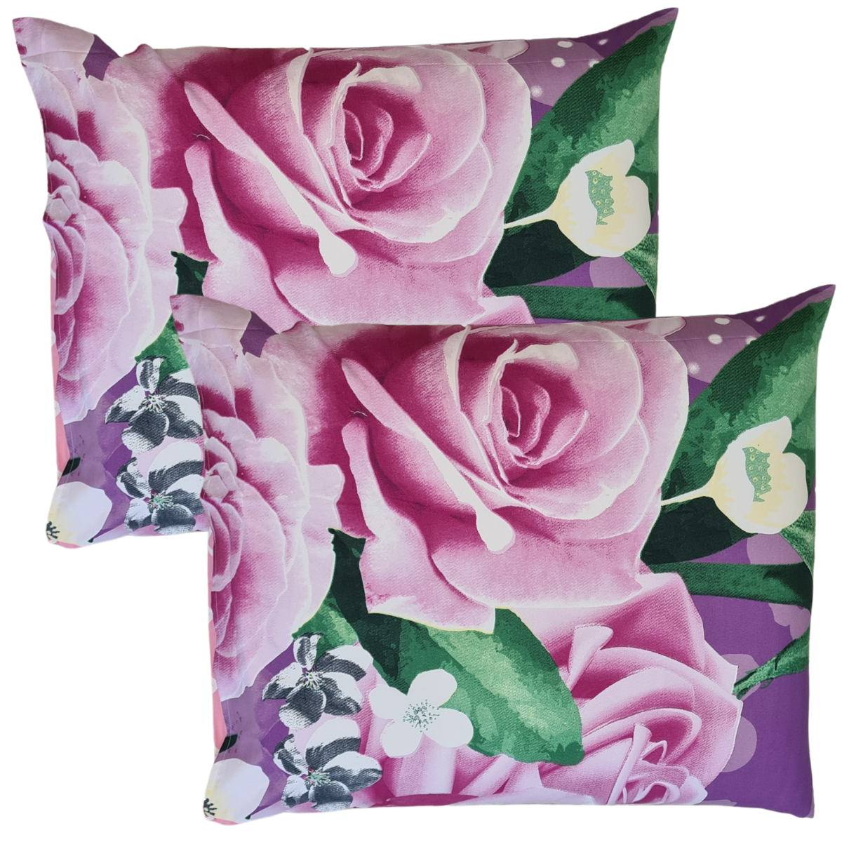 Zelesta Comfort Design Pillowcase Set Of 2 - Purple Roses, main product photo