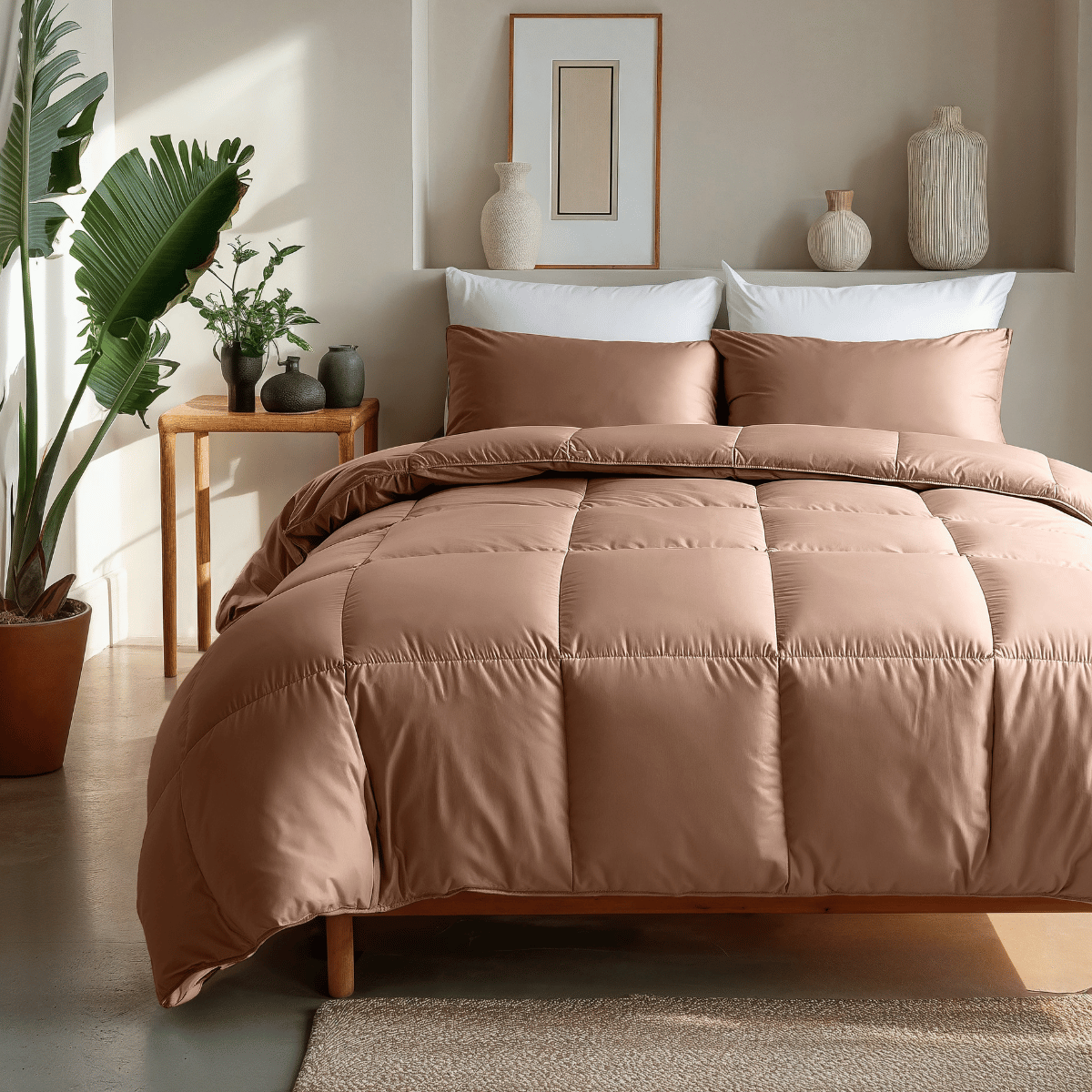 Zelesta Deluxe Uni Satijn Katoenen Dekbed - Aarderood
