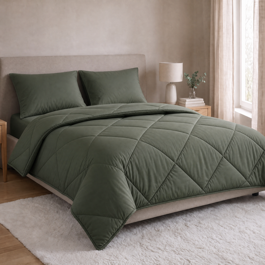 Zelesta Comfort Uni Diamond Kussenslopen Set Van 2 - Groen