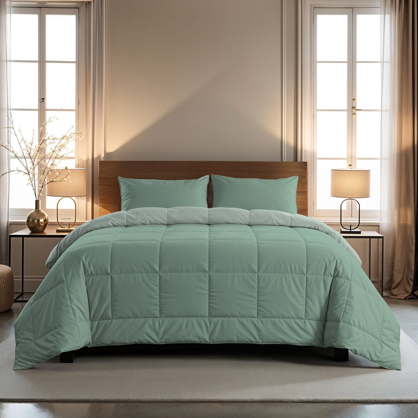 Zelesta Comfort Duo Couette - Vert menthe & Vert clair