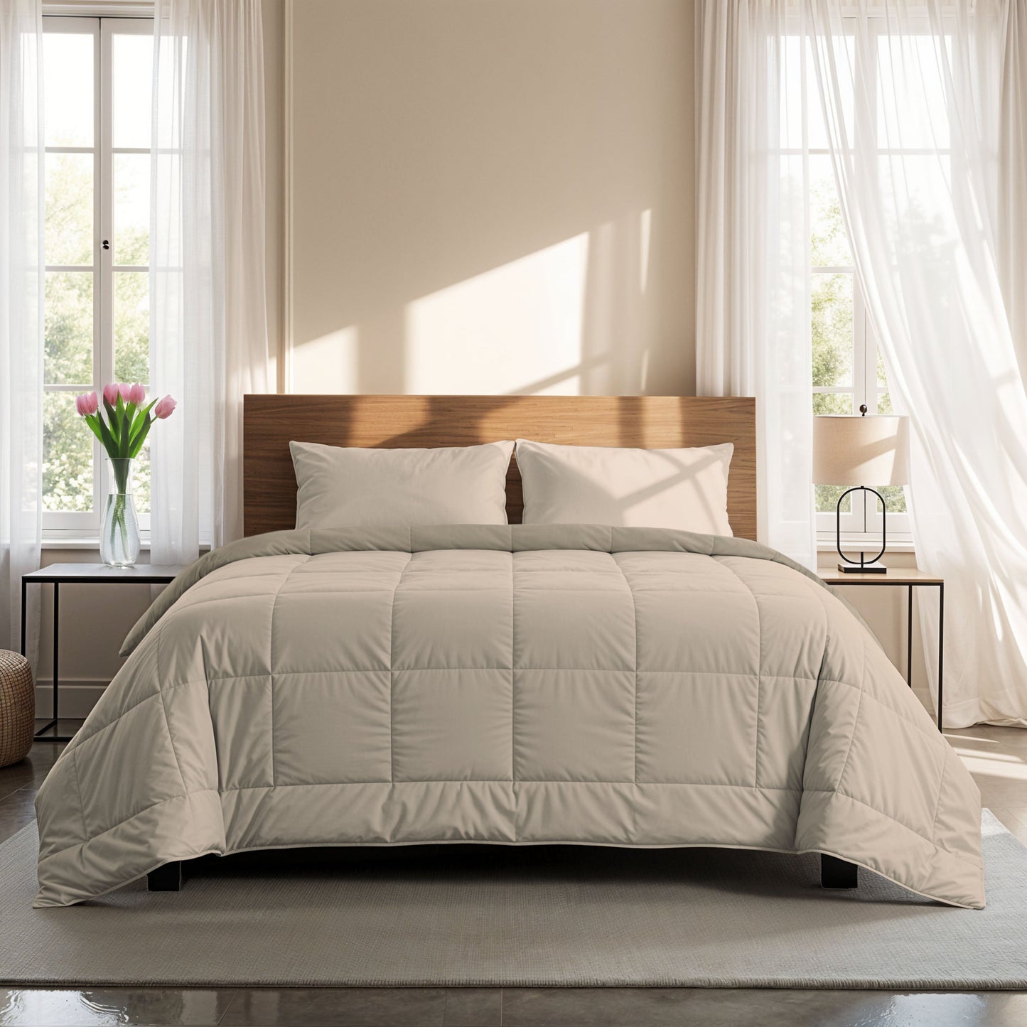 Zelesta Comfort Duo Couette Été - Taupe & Champagne