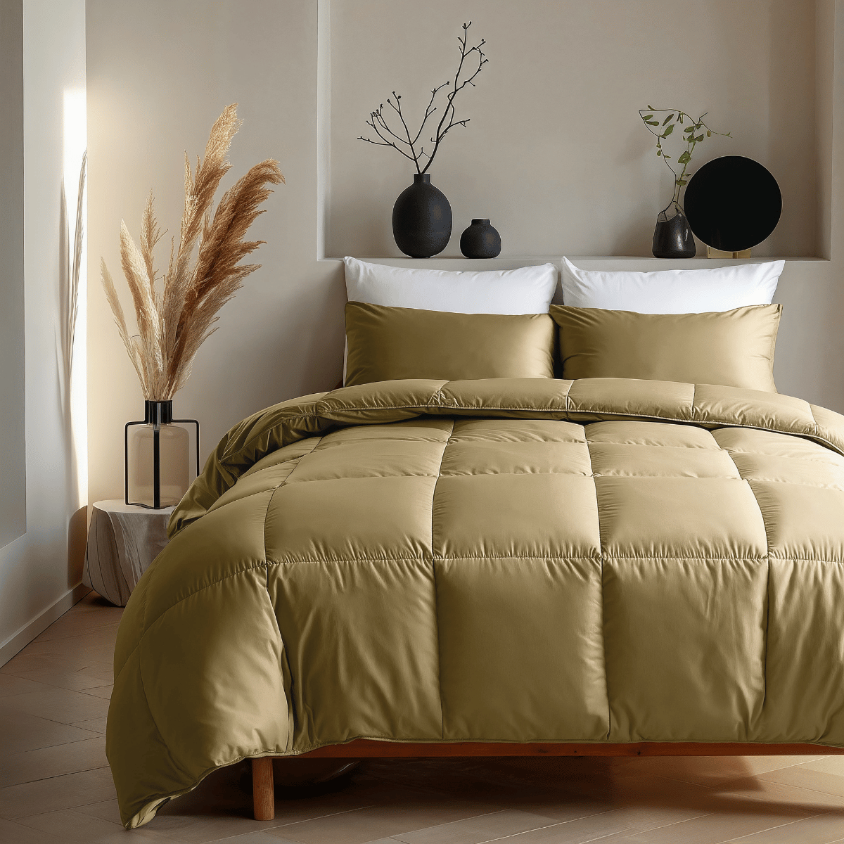 Zelesta Deluxe Uni Satin Cotton Couette - Jaune ocre