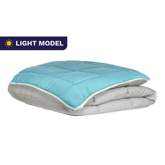 Zelesta Everyday Duo Couette d'été - Gris clair et Vert mer
