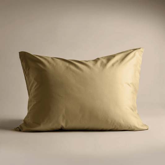 Zelesta Deluxe Uni Satin Cotton Pillowcase Set Of 2 - Ochre Yellow, product view 2