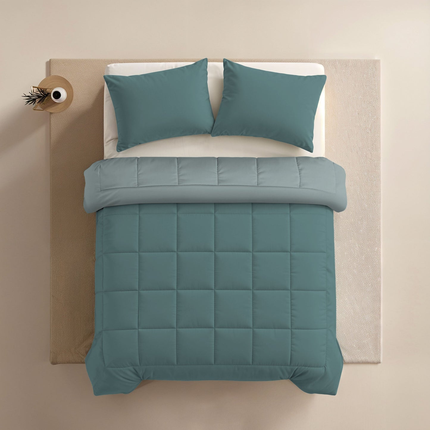 Zelesta Comfort Duo Couette - Minéral & Bleu clair