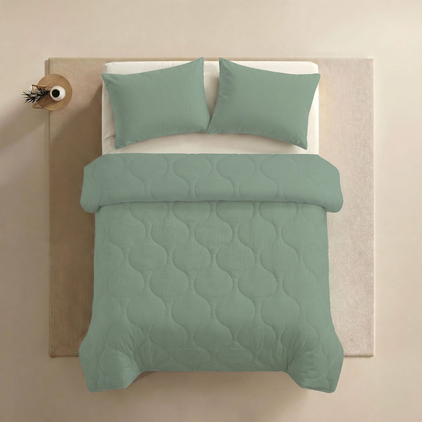 Zelesta Special Muslin Zomerdekbed - Eucalyptus Groen