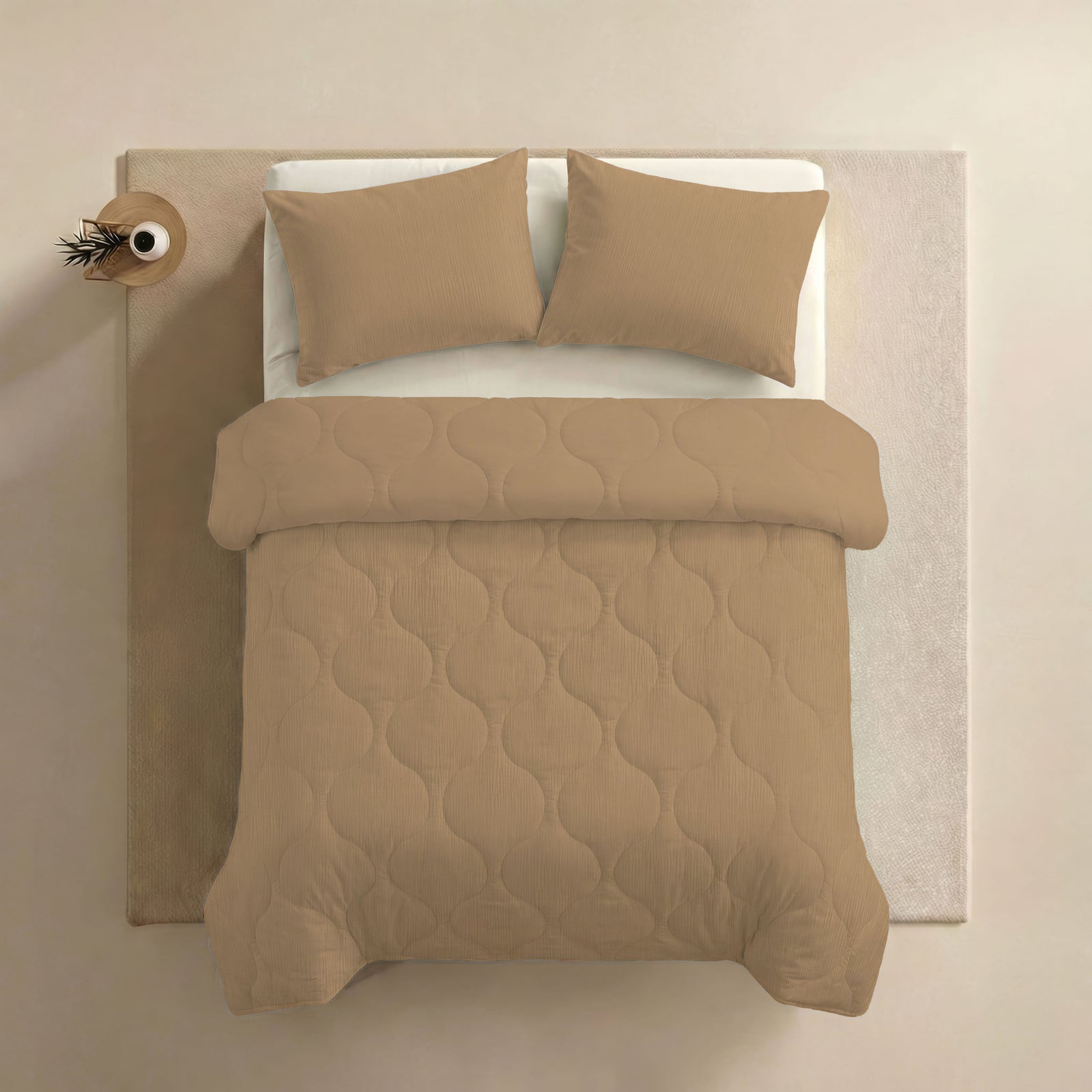 Zelesta Special Muslin Summer Duvet - Warm Soft Beige, product view 5
