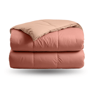 Zelesta Deluxe Duo Percale Cotton Duvet - Salmon & Peach, main product photo