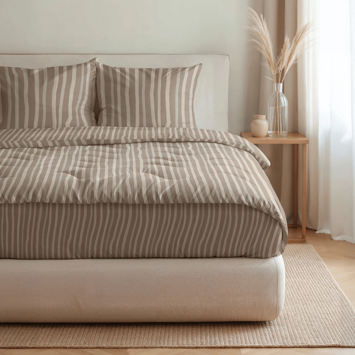 Zelesta Pure Design Cotton Duvet - Brown Stripes