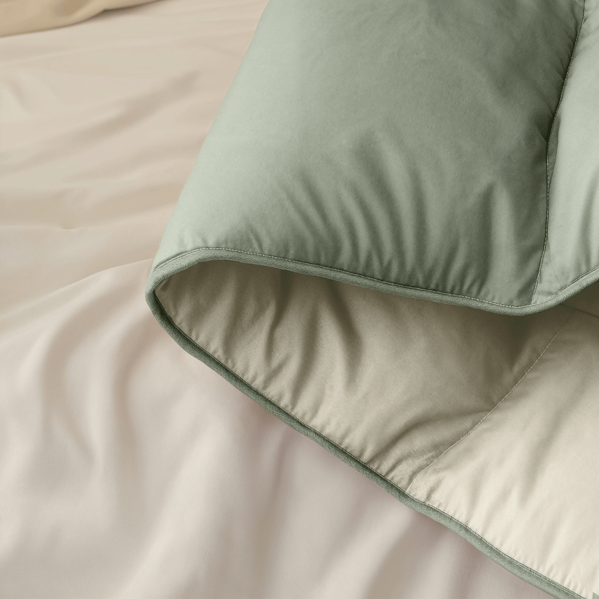 Zelesta Deluxe Duo Percale Cotton Duvet - Olive Green & Mint