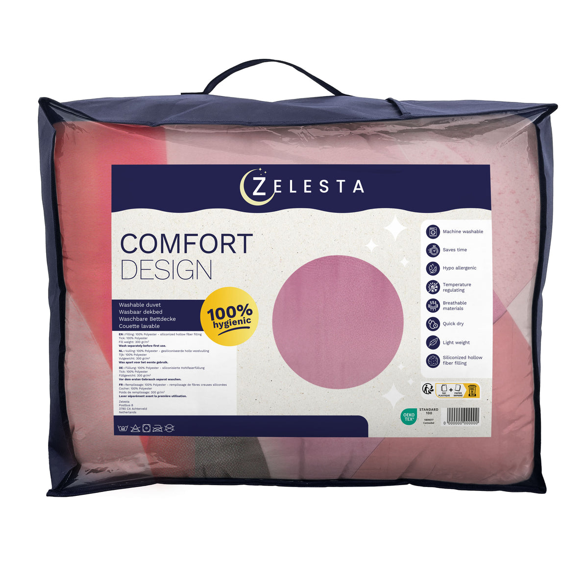 Couette Zelesta Comfort Design Sans Coutures - Colour Block Pink